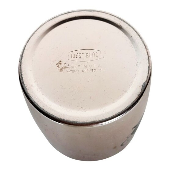 Vintage MCM 60s West Bend Metallic Silver Aluminum TEA Lidded Canister - Picture 4 of 9